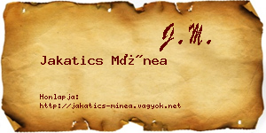 Jakatics Mínea névjegykártya